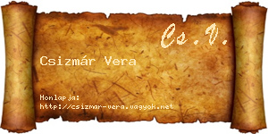 Csizmár Vera névjegykártya